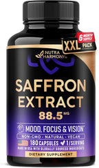 Extracto Puro de Azafrán 88.5 mg, 90 Cápsulas Veganas