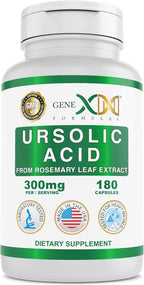 Genex Formulas Ácido Ursólico 300mg (540 Cápsulas) – Extracto de Romero, No-GMO, Sin Gluten, Vegano