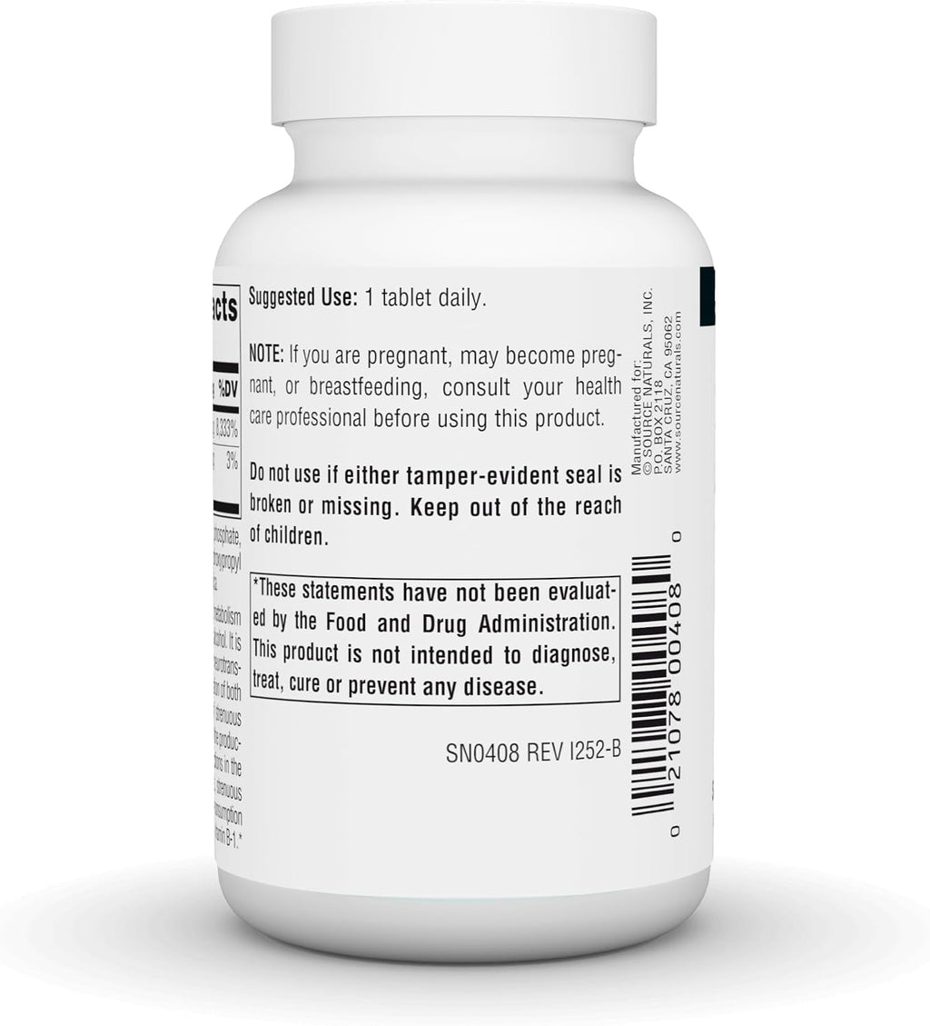 Source Naturals Vitamina B-1 (Tiamina) 100 mg, 250 Tabletas