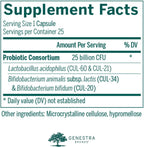 Genestra Brands HMF Intensive | Probiótico Estable con 25 Mil Millones de UFC para la Salud Intestinal | 25 Cápsulas Vegetales