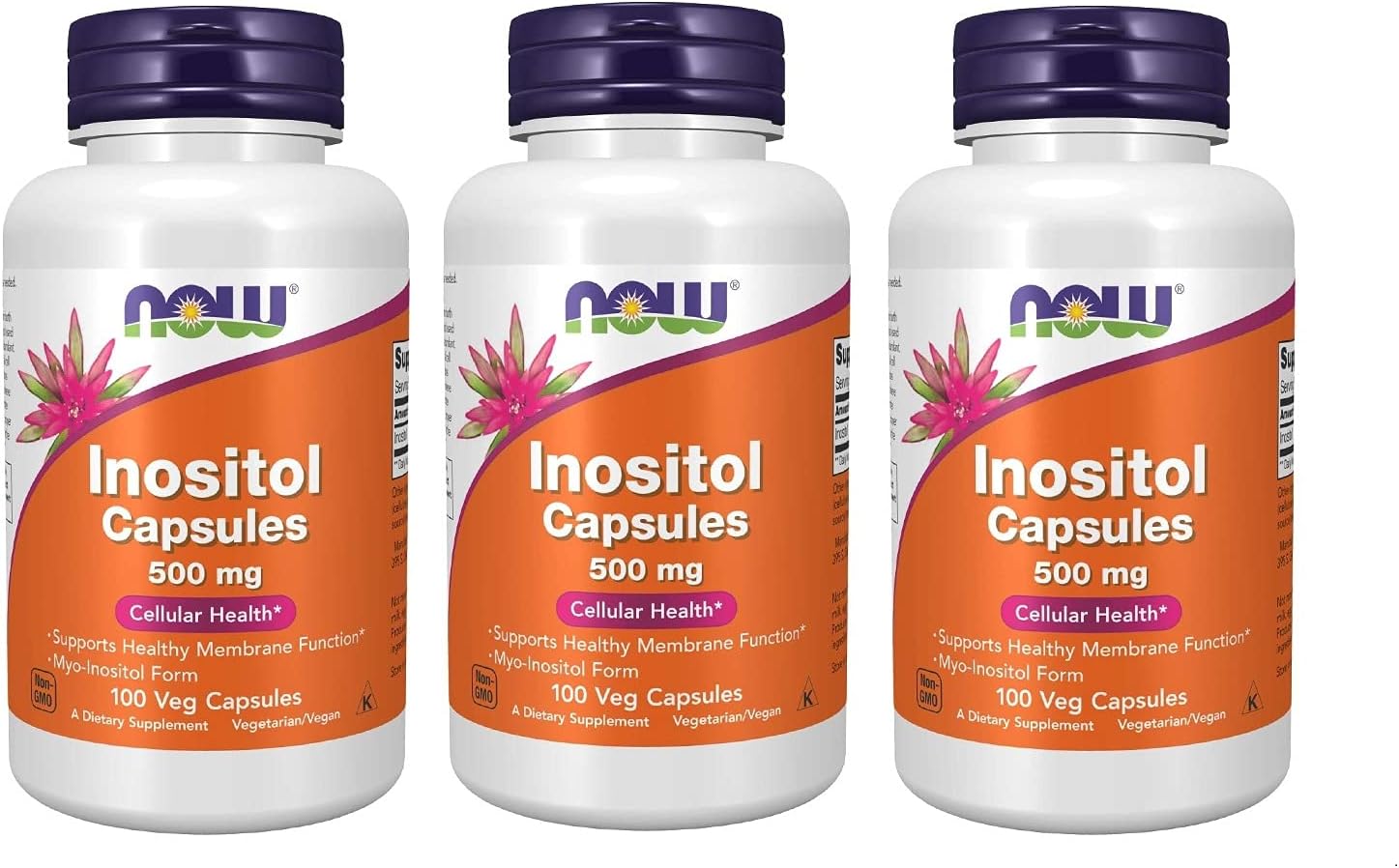 Inositol 500 mg, 100 Cápsulas - Pack de 3