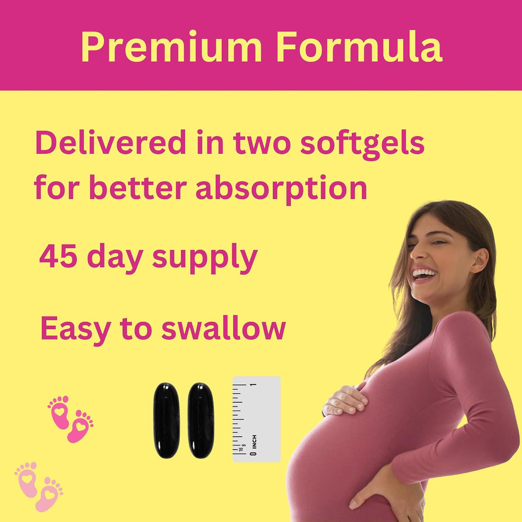 Greenfield Nutritions Vitaminas Prenatales Halal con DHA y Ácido Fólico - Multivitamínico Esencial para el Embarazo con Hierro - 90 Cápsulas Blandas