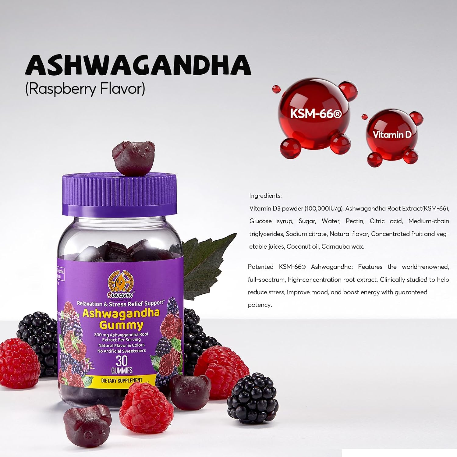 Women's Multivitamin Gummy Pack, 3 Support for Hair Skin Nails Sleep Daily Health, Vitamins A, D, C, E, Biotin, Ashwagandha, Folic Acid, Adult Chewable Vitamin, Berry Flavor, 15 Day Supply - 90 Count