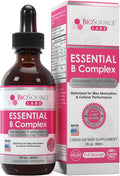 BioSource Labs Essential B Complex - Complejo B Líquido Sublingual Vegano con Metil B12 (60 ml)
