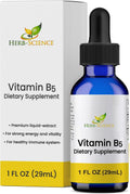 Herb-Science Gotas Líquidas de Vitamina B5, Suplemento de Ácido Pantoténico, Sin Alcohol, Vegano, No OGM, 30 ml