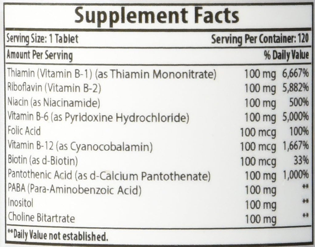 Best Naturals B-100 Complex para adultos, 120 Cápsulas