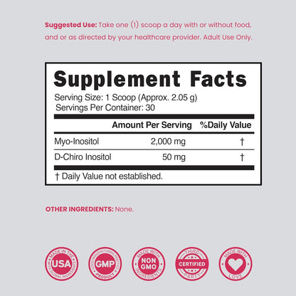 Myo-Inositol & D-Chiro Inositol en Polvo (2050mg por ración, Ratio 40:1, 30 días) – Image 6