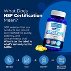 Berberina HCL 1200 mg, Certificado NSF, 180 Cápsulas Vegetales