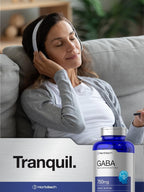 Horbäach GABA 750mg | 180 Cápsulas de Gamma Aminobutírico | Suplemento No Transgénico y Sin Gluten