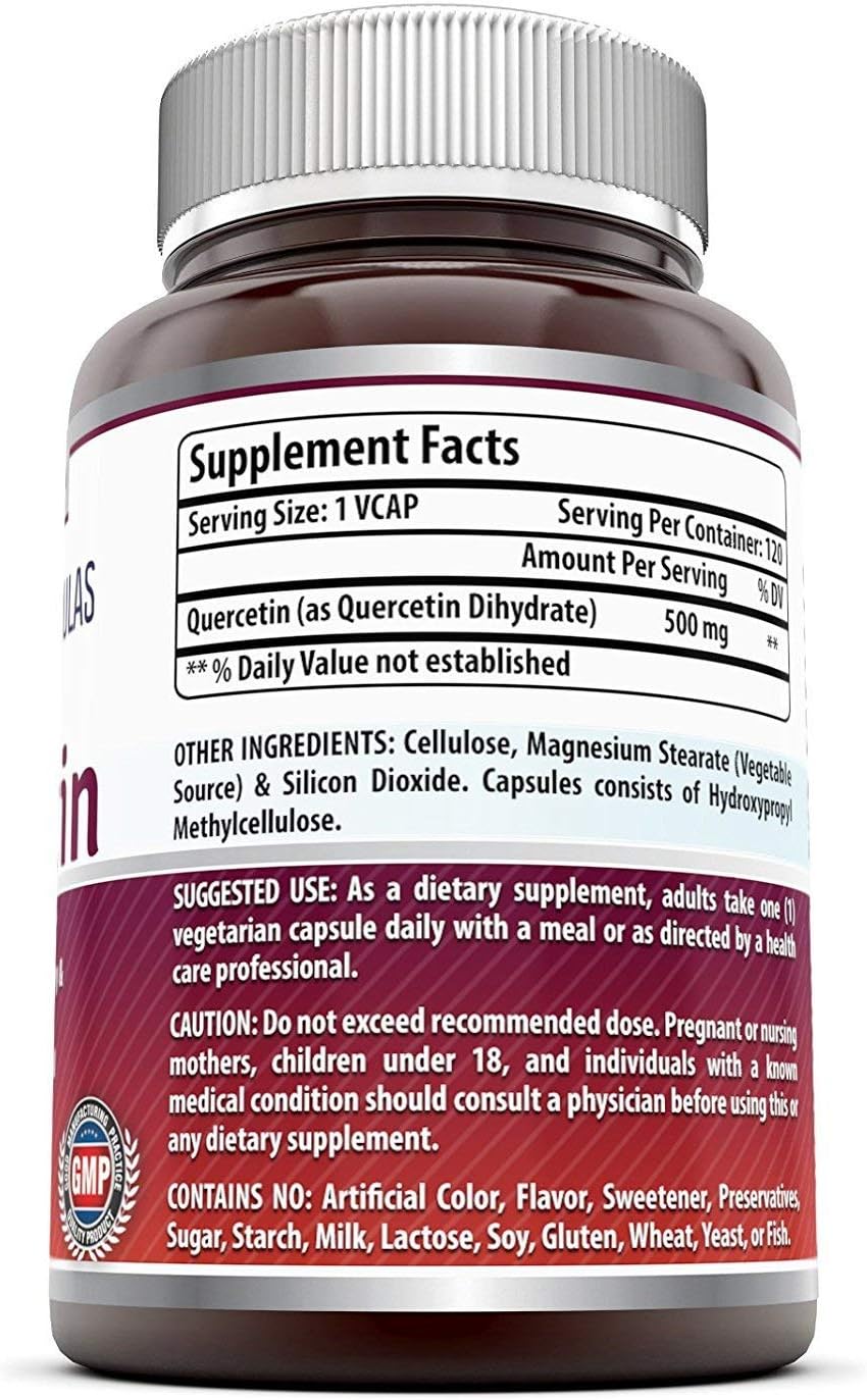 Amazing Formulas Quercetin 500 mg, 120 Cápsulas Veganas