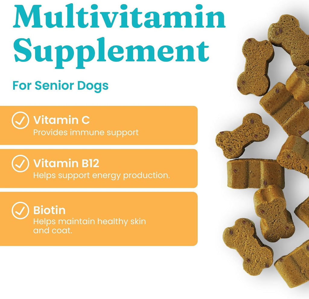 Solid Gold Multivitamínico para Perros Senior - Masticables con Glucosamina, Probióticos y Vitaminas - 120 unidades