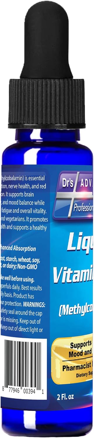 Dr's Advantage Vitamina B12 Líquida 3000 mcg – Metilcobalamina Sublingual 2 oz