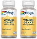 SOLARAY Vitamin D3 + K2, 5000 IU D3 & 50 mcg K2 MK-7, 120 VegCaps