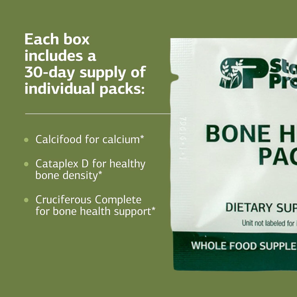 Standard Process Bone Health Pack - Supports and Maintains Healthy Bone Density with Calcium, Vitamin D and Antioxidant Vitamin A - Dairy and Soy Free - 60 Packets (60 Doses)