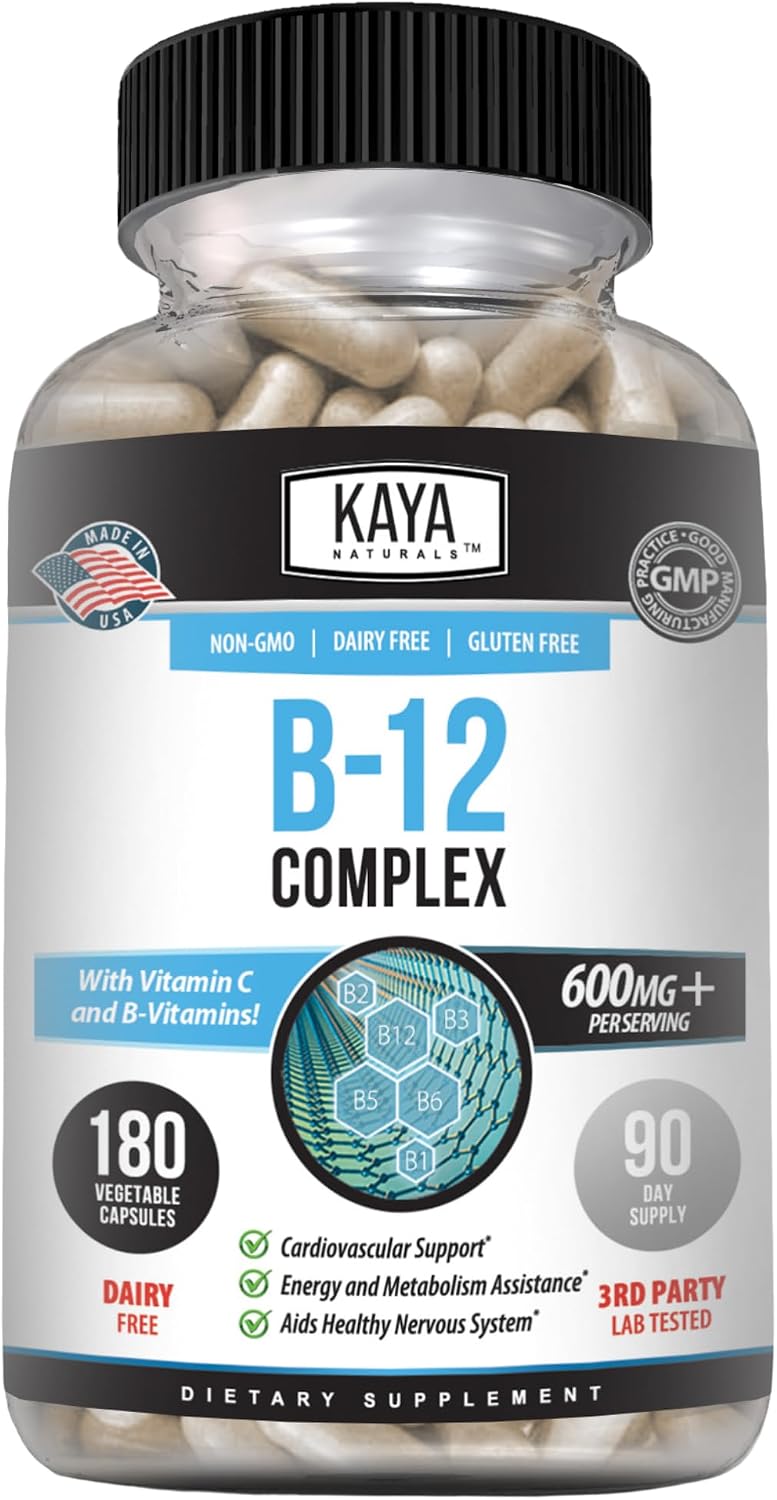 Kaya Naturals Complejo B-12 - Multivitamínico para Mujeres y Hombres - 60 Comprimidos