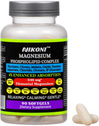 Nikoni Phospholipid Magnesium Complex 2500mg (9 Sales de Magnesio, 5 Vitaminas y 3 Minerales) (180 Cápsulas Blandas)