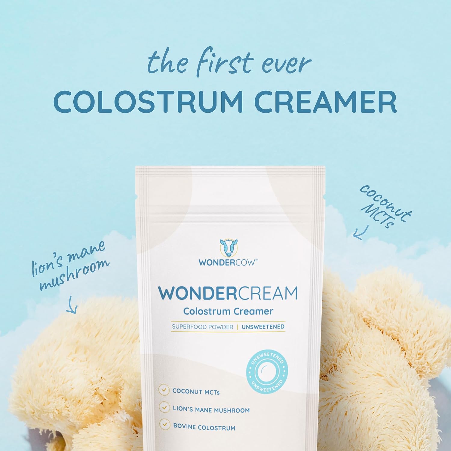 WONDERCOW WonderCream - Suplemento Cremoso con Calostro Bovino y Melena de León Orgánica