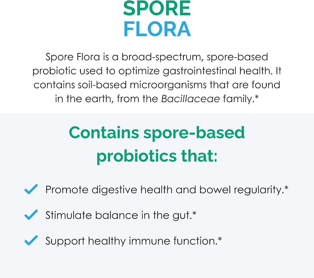 Rootcology Spore Flora - Probiótico de Esporas de Amplio Espectro, 60 Cápsulas Vegetales