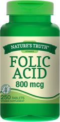 Nature's Truth Ácido Fólico 800 mcg - 250 Comprimidos (Pack de 3)
