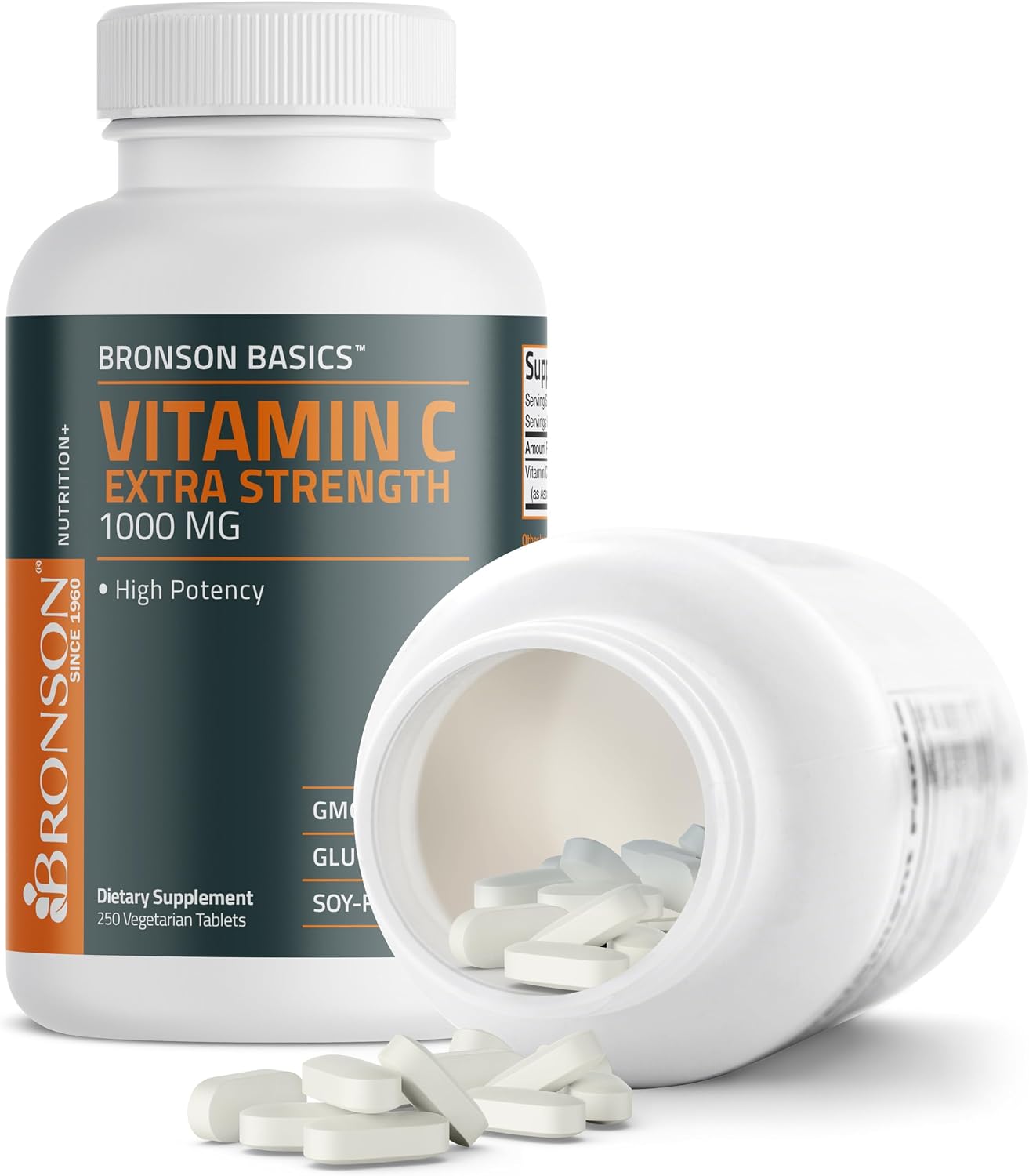 Bronson Vitamina C 1000 mg Extra Strength - 250 Comprimidos Vegetarianos