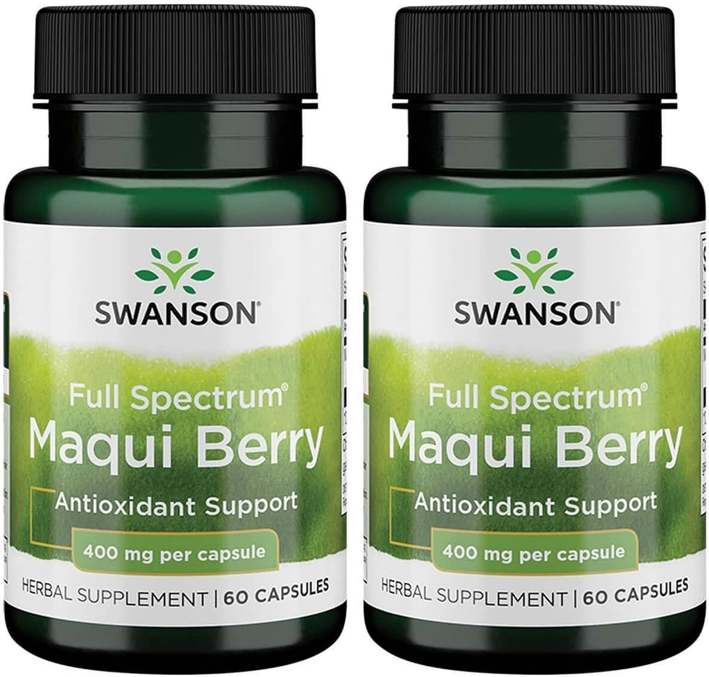 Swanson Full Spectrum Maqui Berry 400 mg - 60 Cápsulas (Pack de 2)