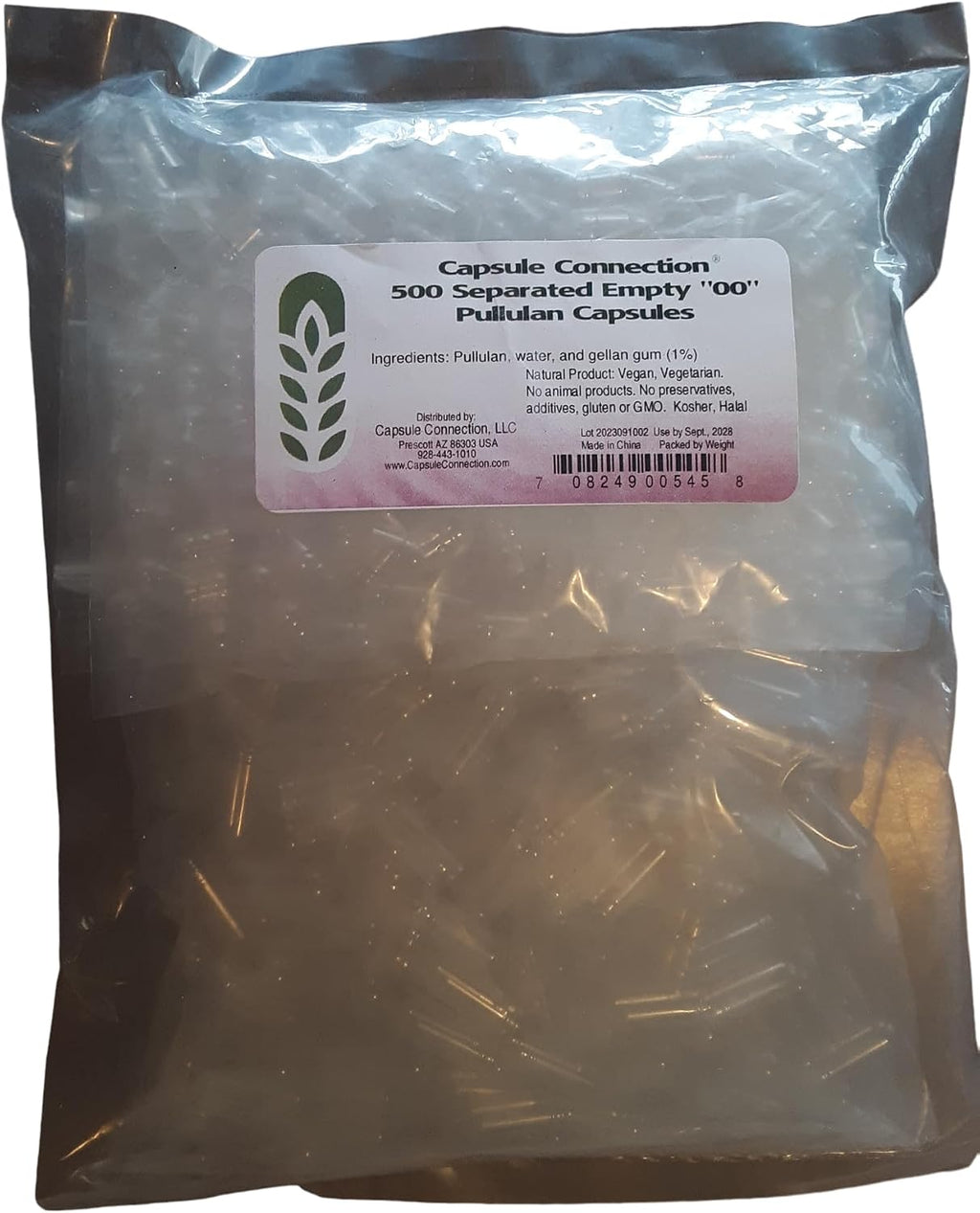 Capsule Connection Cápsulas Vacías de Pullulan Separadas, Tamaño 00, Veganas y Vegetarianas (500 uds.)