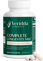 Complete Longevity Mix - Multivitamínico con Complejo B, Antioxidantes Naturales, Equinácea, Espirulina, Luteína, Licopeno - 60 Cápsulas