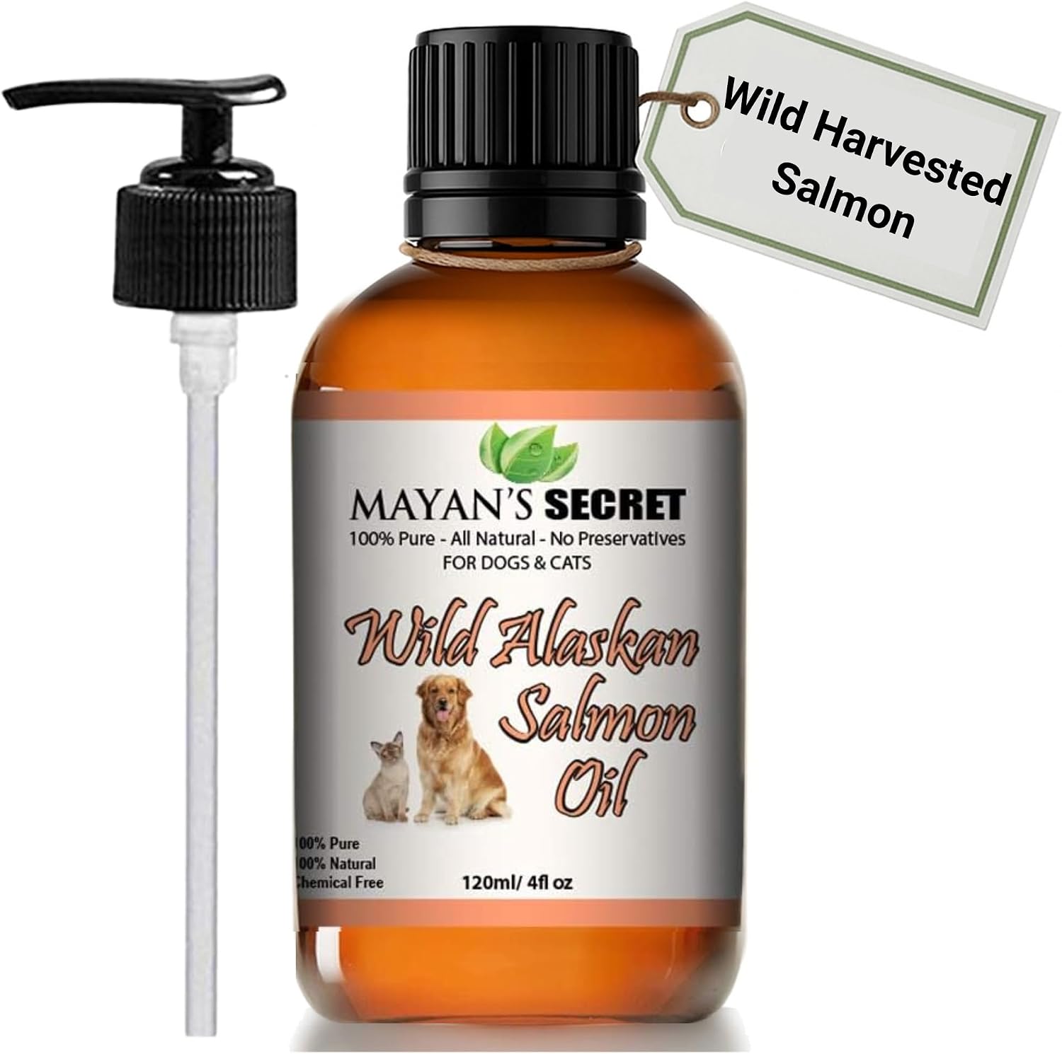 Aceite de Salmón Salvaje de Alaska Puro para Perros y Gatos — Omega 3 Líquido