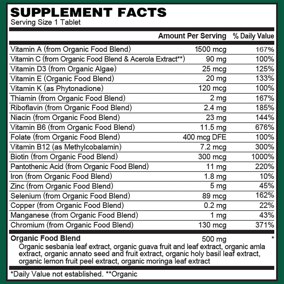 PlantFusion Multivitamínico Orgánico para Hombres - 30 Comprimidos Veganos – Image 6