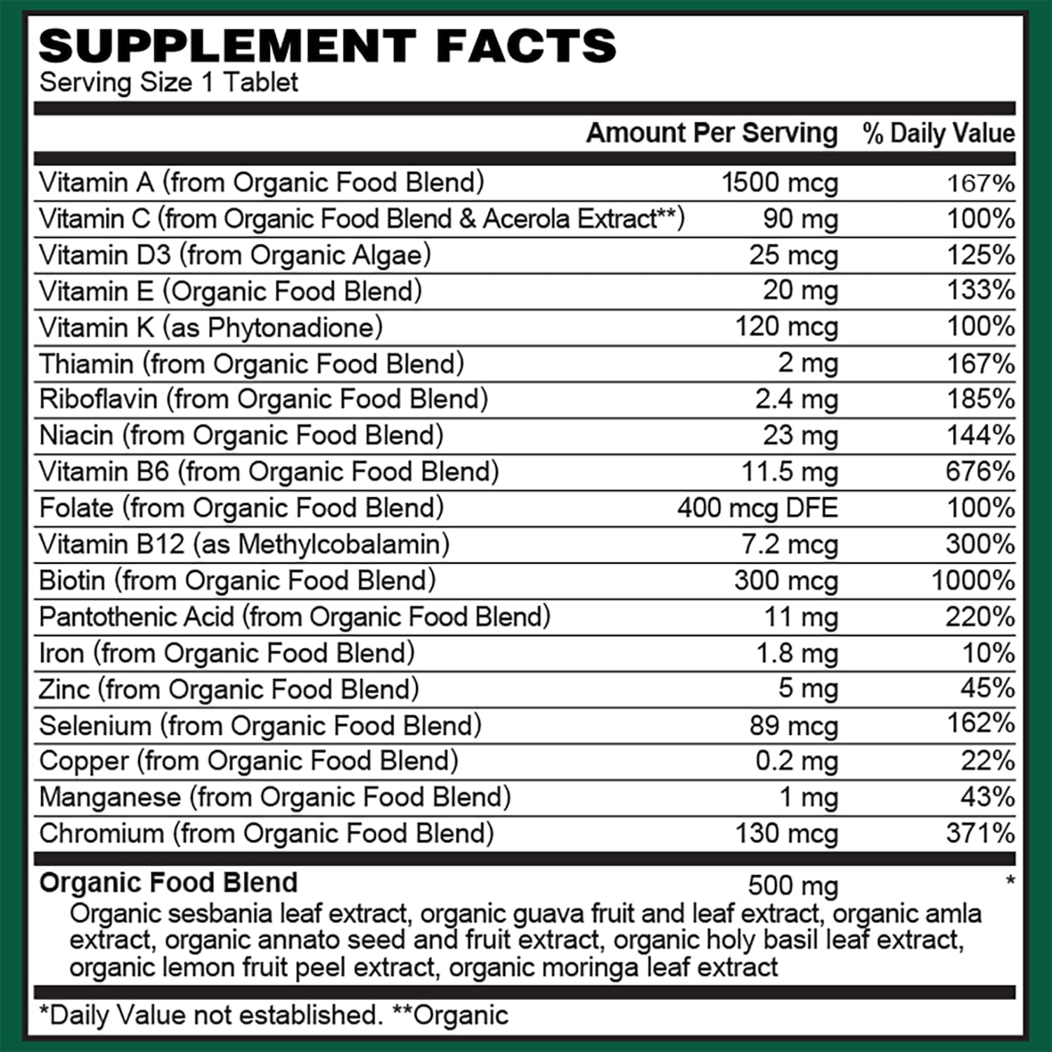 PlantFusion Multivitamínico Orgánico para Hombres - 30 Comprimidos Veganos