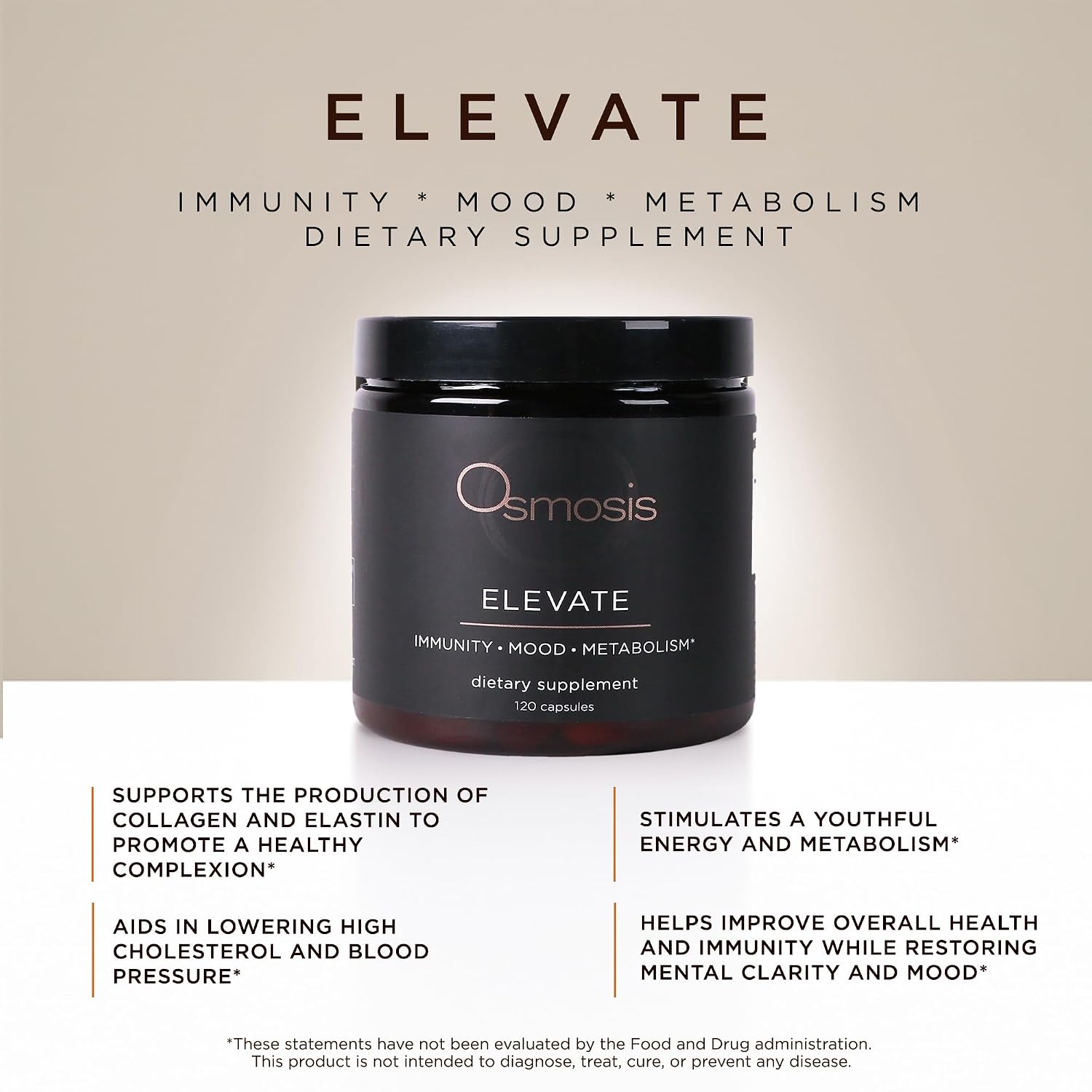 OSMOSIS Elevate - Inmunidad, Estado de Ánimo y Metabolismo, 120 Cápsulas