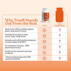 NatureCity True-B Complejo B Vegetal Super B Vitaminas - Alimentos Integrales Orgánicos con Folato Activo y Vitamina B12 - 30 Cápsulas Vegetales