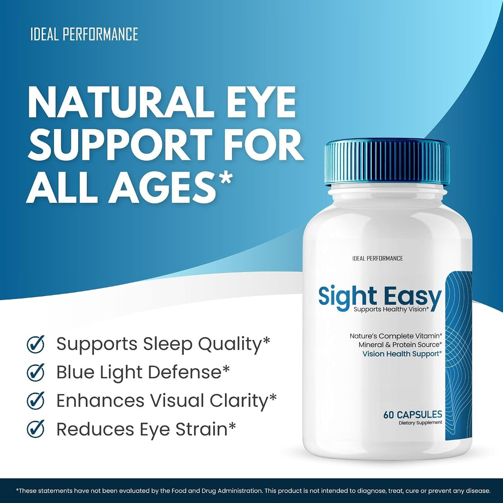 Sight Easy Cápsulas de Vitaminas y Minerales para la Visión - Fórmula Máxima Potencia, SightEasy para una Visión Saludable y Apoyo a la Función Ocular, Fórmula Avanzada Natural (Paquete de 5)