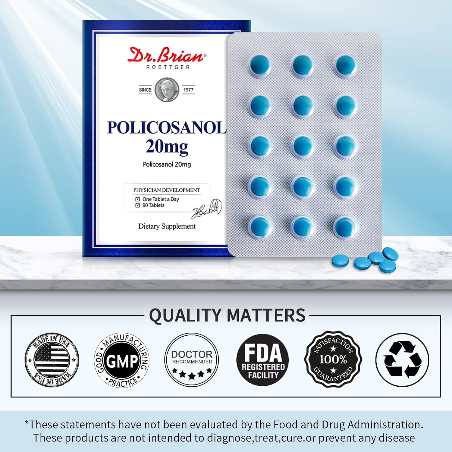 Dr. Brian Policosanol 20mg – 90 Comprimidos Vegetales | Apoyo Cardiovascular