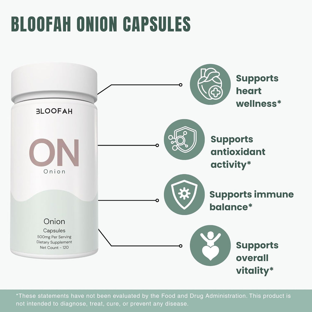 ON Onion Extract Capsules 500mg – (Allium cepa) Botanical Supplement