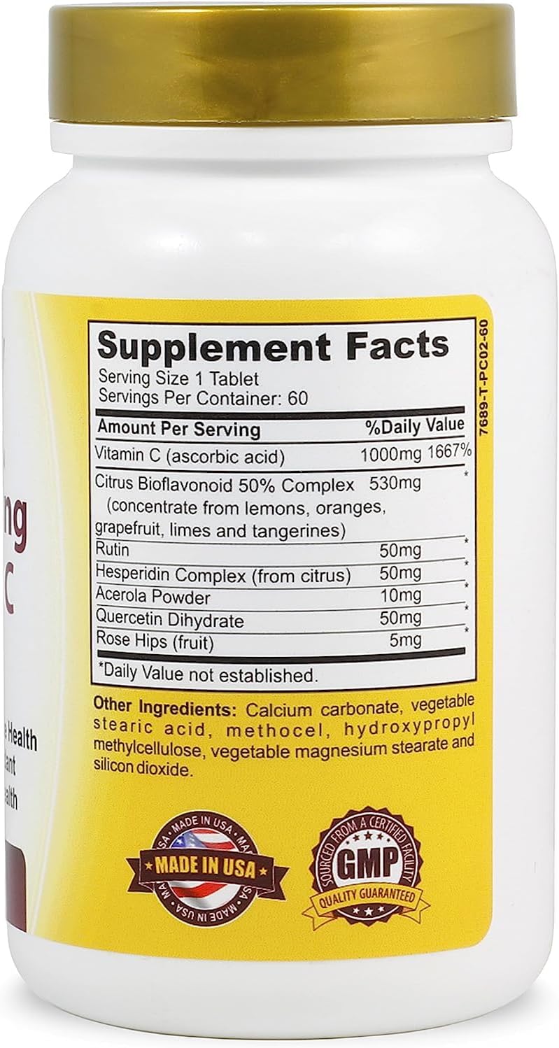 BeShiny Complejo de Vitamina C 1000 mg con Rosa Mosqueta y Bioflavonoides