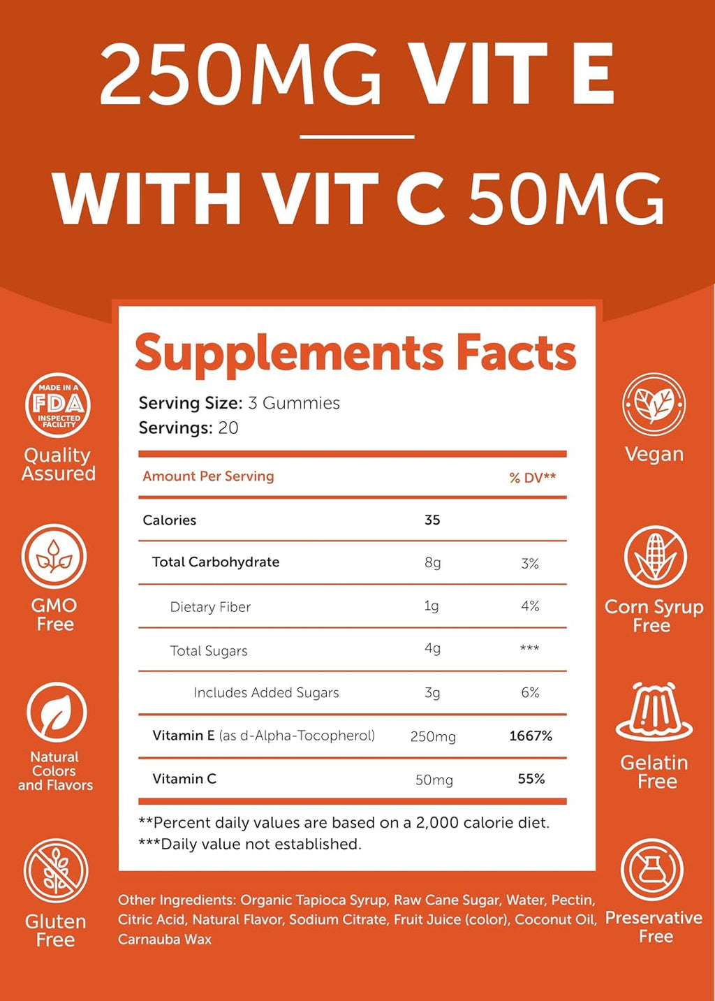 Lunakai Gominolas de Vitamina E 400 UI con Vitamina C - 60 Gominolas