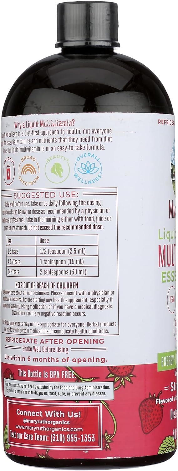 Mary Ruth's Multivitamínico Líquido Matutino Sabor Fresa, 887 ml
