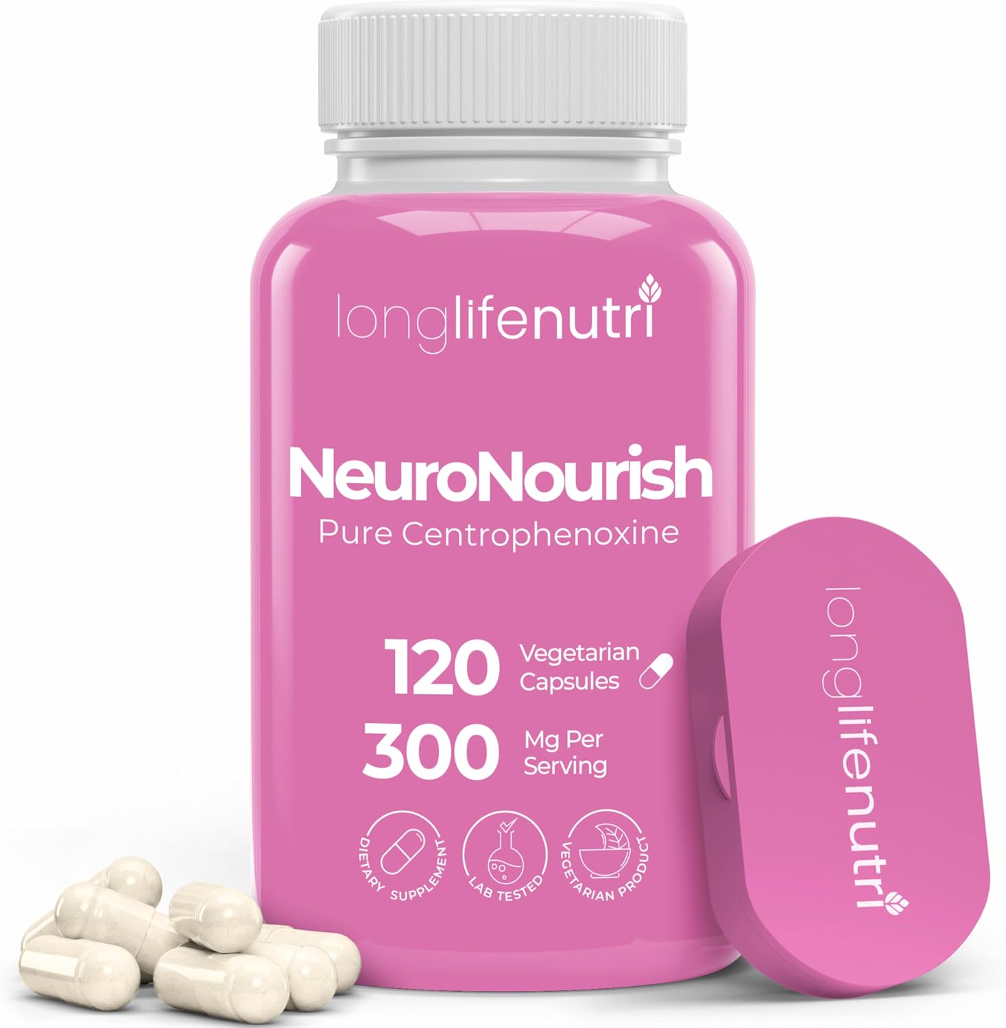 NeuroNourish Centrophenoxine 300 mg - 120 Cápsulas Vegetales - LongLifeNutri