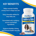 Doc Roy's Cranberry Extra - Suplemento para Perros y Gatos, 60 Comprimidos Masticables