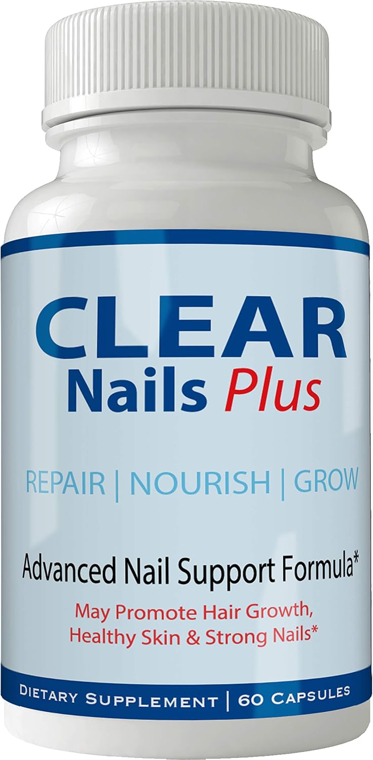Clear Nails Plus - Suplemento de Biotina, 60 Cápsulas, Sin Gluten