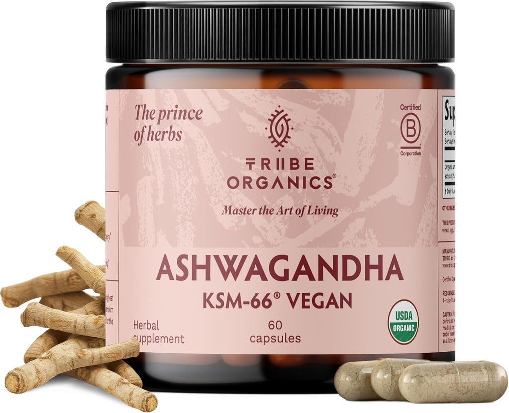 TRIBE ORGANICS Ashwagandha KSM-66 Vegana 600mg - 60 Cápsulas