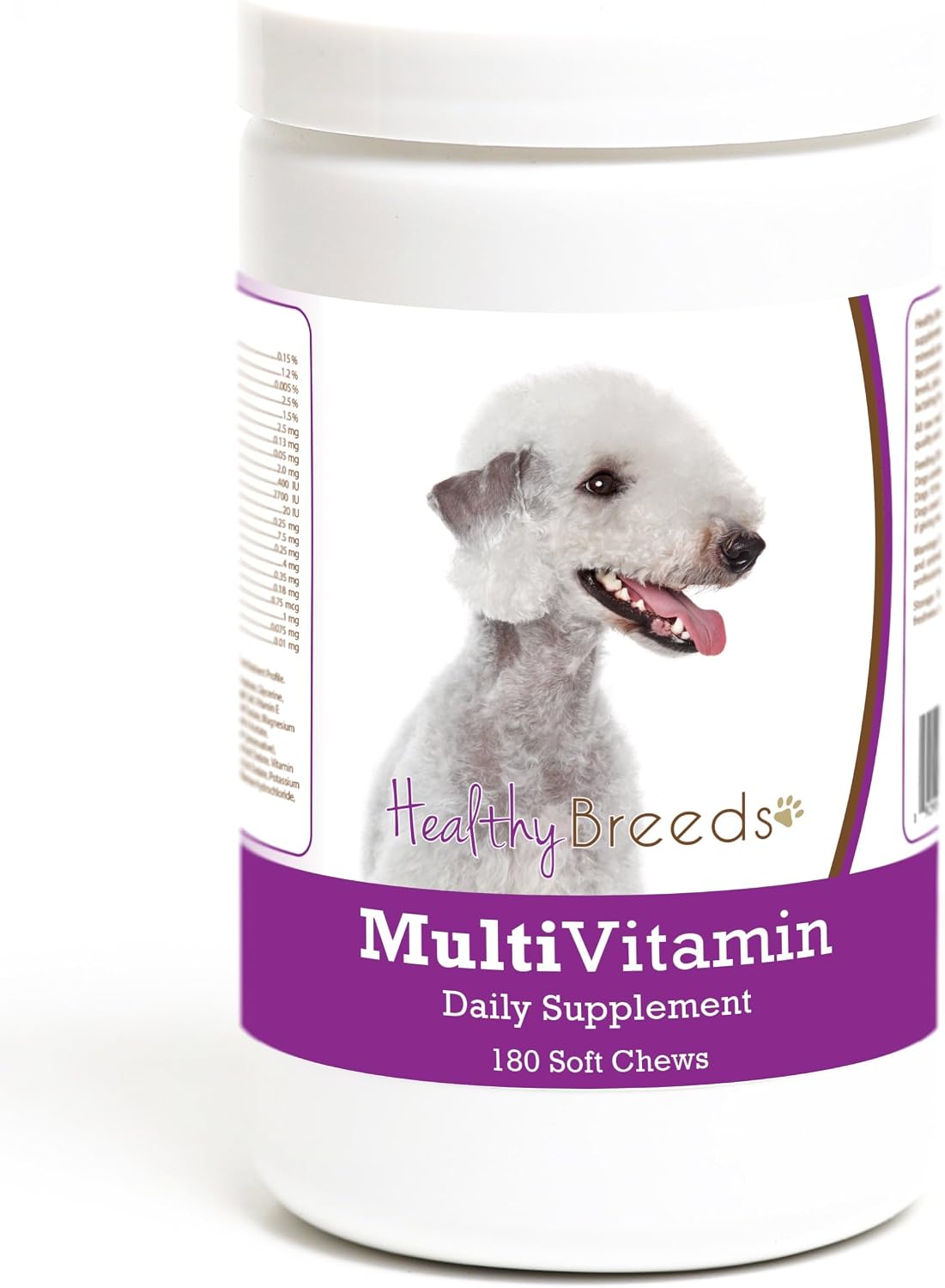Healthy Breeds Multivitamínico en Masticables Suaves para Perros de Raza Bedlington Terrier, 180 Unidades