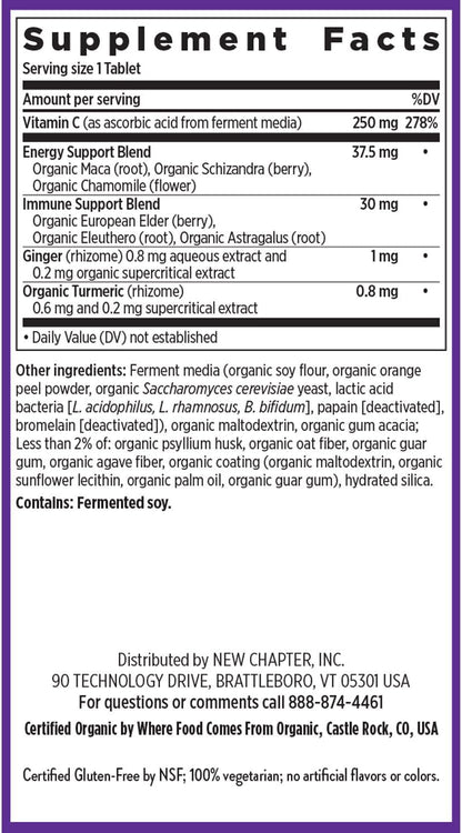 New Chapter Vitamina C Immune Defense + Saúco - 90 Comprimidos – Image 6