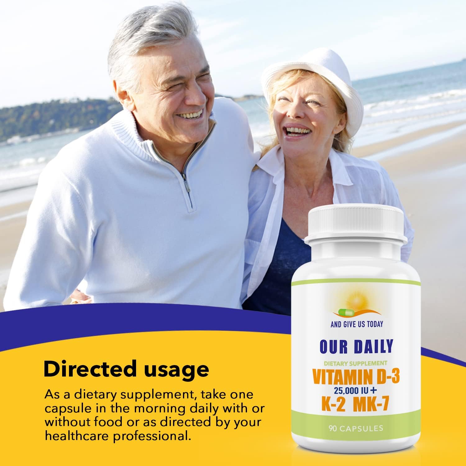 Our Daily Vites Vitamina D3 25.000 UI + K2 - Combinación de Alta Potencia