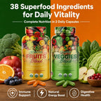 VITAMIZED 38 Frutas y Verduras Suplemento para la Salud y Energía General - 180 Cápsulas
