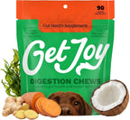 Get Joy Digestion Chews - Suplemento digestivo para perros con prebióticos, probióticos y posbióticos, 90 masticables