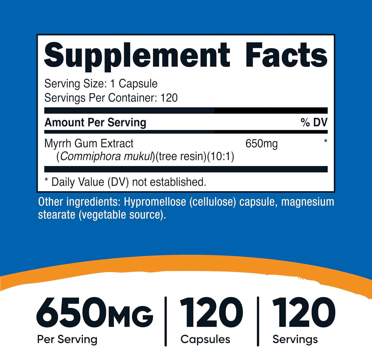Nutricost Extracto de Mirra - 120 Cápsulas, Sin Gluten, Vegetariano, No-OGM