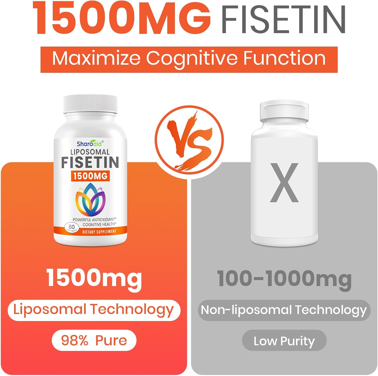 Sharoaid Fisetina Liposomal 1500 mg - Antioxidante Puro