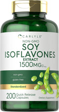 Isoflavonas de Soja Carlyle para Mujeres y Hombres | 200 Cápsulas | Suplemento Extracto No-GMO Sin Gluten